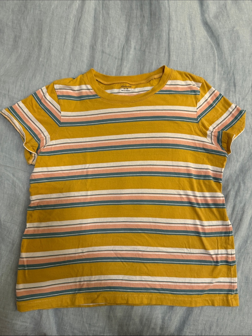Madewell Mustard Striped Short-Sleeve Tee